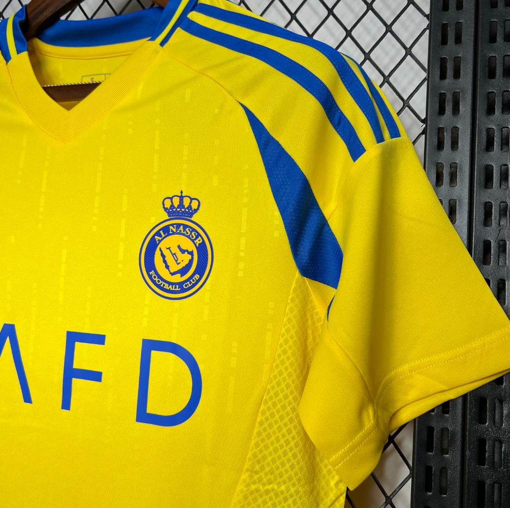 official Al-Nassr 24/25 Home Yellow Football Short Sleeve Jersey Designed By Adidas