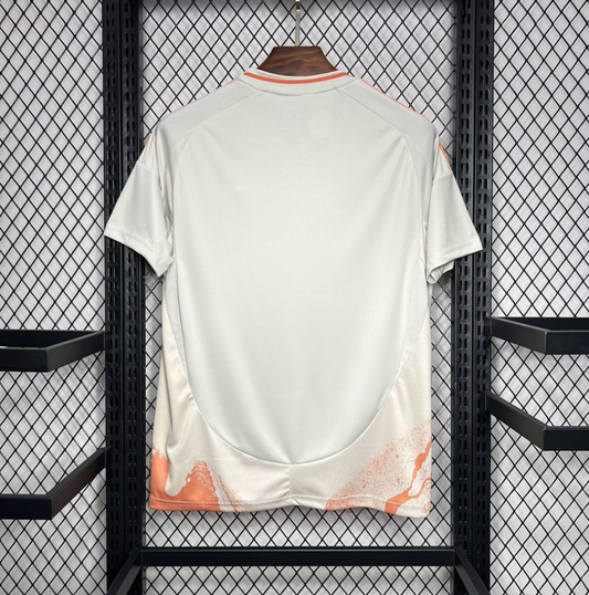 official AS Roma 24/25 Away White/Orange Short Sleeve Jersey Designed By Adidas