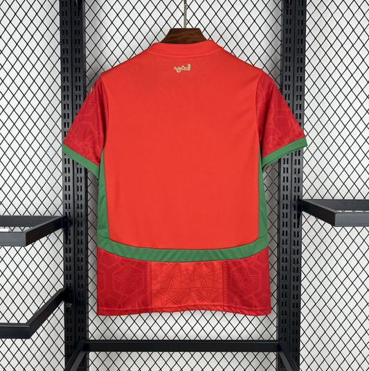 official Morocco 24/25 Home Red Football Short Sleeve Jersey Designed By Puma