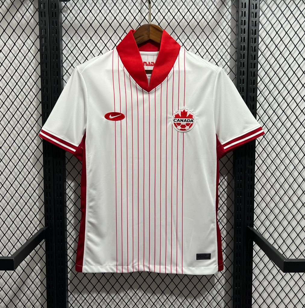 official Canada 24/25 Away White Football Short Sleeve Jersey Designed By Nike