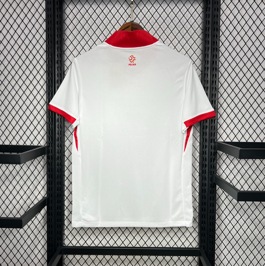 official Poland 24/25 Home White Football Short Sleeve Jersey Designed By Nike