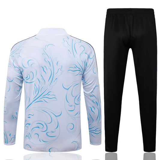 back view of the Adidas Argentina 2026/27 White/Black Quarter-Zip Soccer Tracksuit - AEROREADY Training Set
