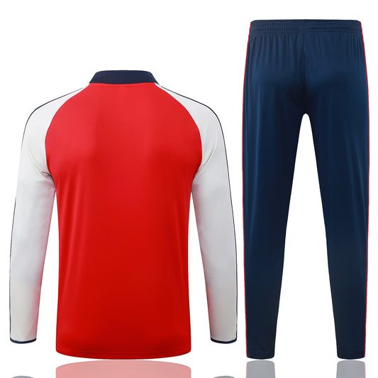 back view of the Adidas Arsenal 2026/27 Red/Navy Quarter-Zip Soccer Tracksuit - AEROREADY Training Set
