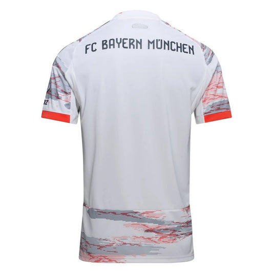 back view of the Adidas Bayern Munchen 2025/26 Away White Jersey