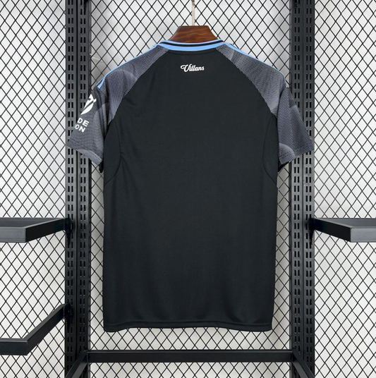 back view of the Aston Villa 2025/26 Away Black Jersey