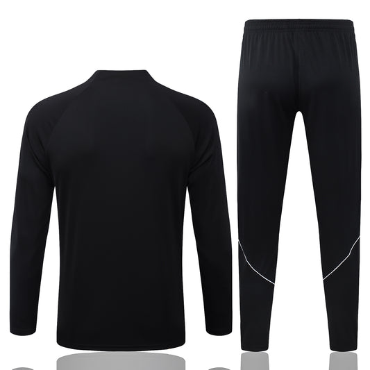 back view of the Nike Paris Saint-Germain 2026/27 Full Black Quarter-Zip Soccer Tracksuit - Dri-FIT Strike Set