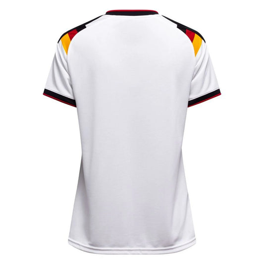 back view of the adidas Germany Women's Home Shirt World Cup 2026 - White/Black/Red/Yellow