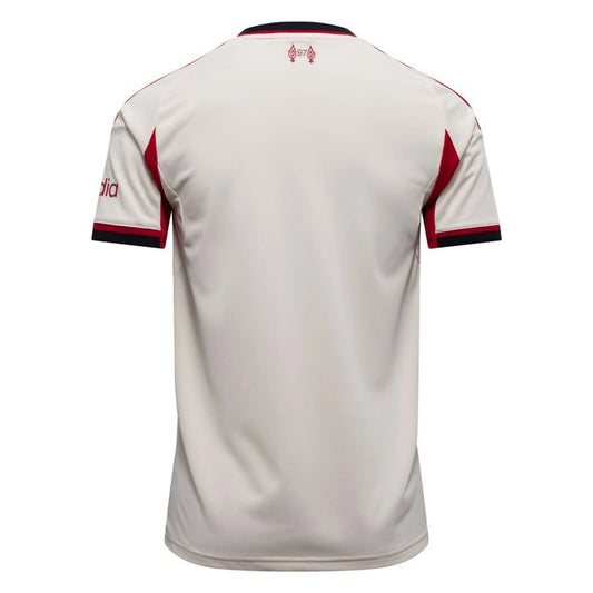 back view of the adidas Liverpool FC 2025/26 Away White Jersey