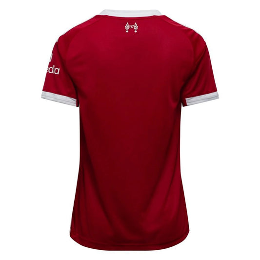 back view of the adidas Liverpool Home Shirt 2025/26 Women - Red/White