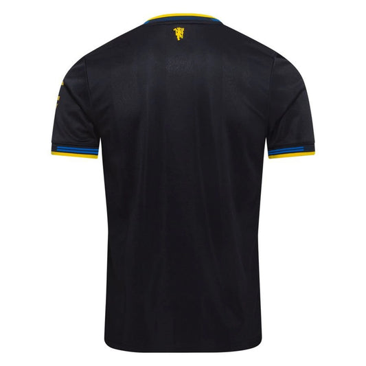 back view of the adidas Manchester United 2025/26 Third Black Jersey