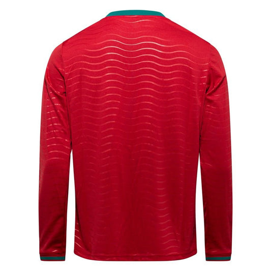 back view of the PUMA Portugal 2026 World Cup Home Long Sleeve Jersey in Red and Green