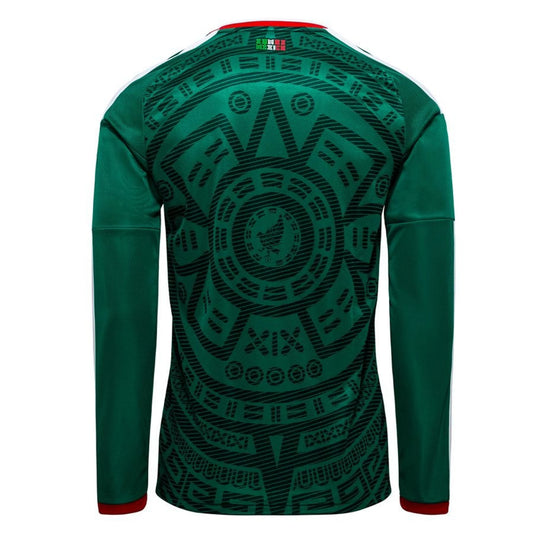 back view of the adidas Mexico 2026 World Cup Home Long Sleeve Shirt - Bold Green