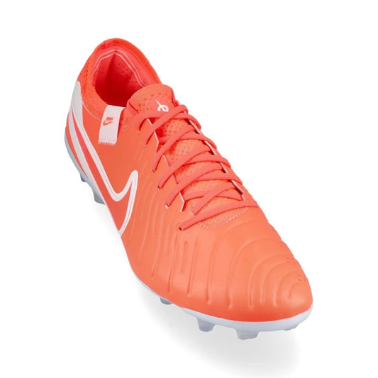 front view of the Nike Tiempo Legend 10 Elite FG "Mad Energy" Pack in a Red/White colorway