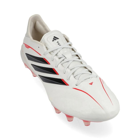 front view of the adidas Copa Pure Elite IV FG Born For Goals in White/Black/Red colorway