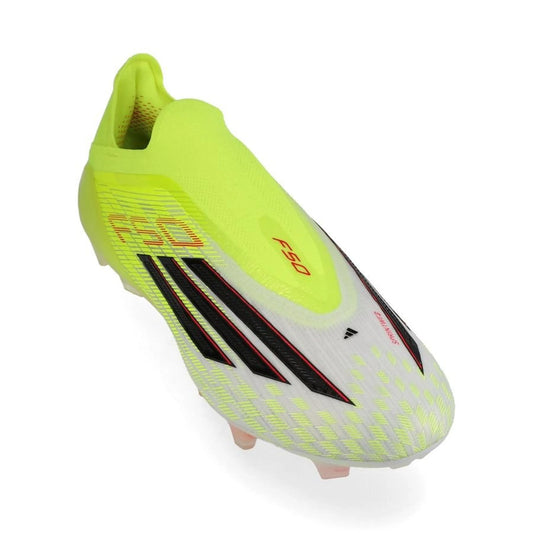 front view of the adidas F50 Elite Laceless FG Born For Goals in Yellow/Black/Red colorway