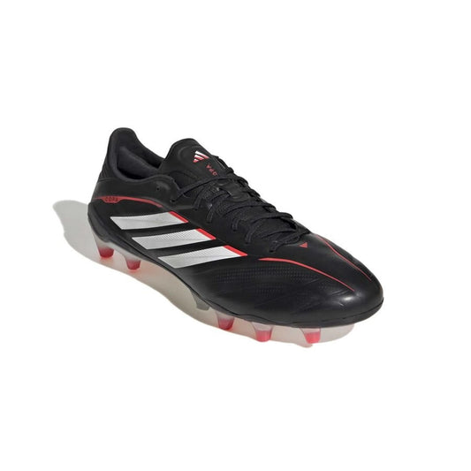 front view of the adidas Copa Pure Elite IV FG Immortal DNA in Black/Red/White colorway