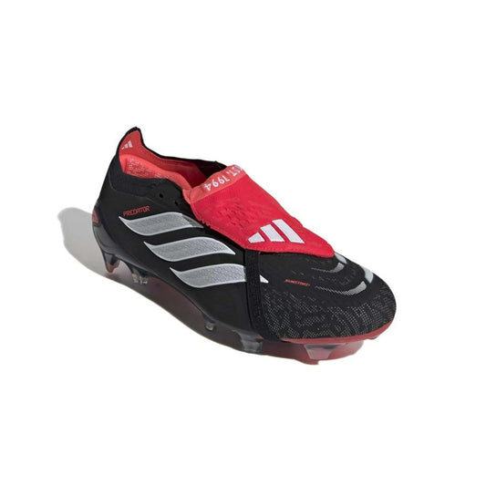 front view of the adidas Predator Elite Fold-over Tongue FG Immortal DNA in Black/White/Red colorway