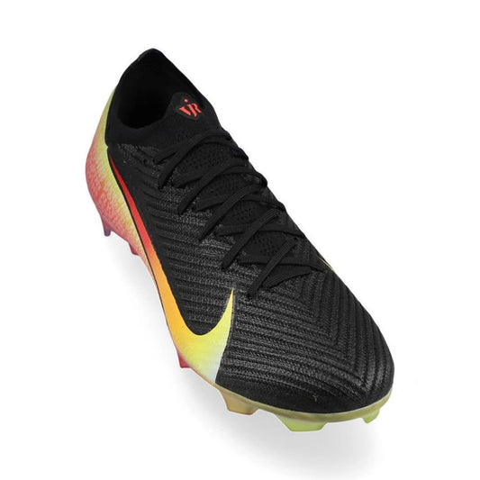 side view of the Nike Air Zoom Mercurial Vapor 16 Elite FG in Black / Multi (Vini Jr.)