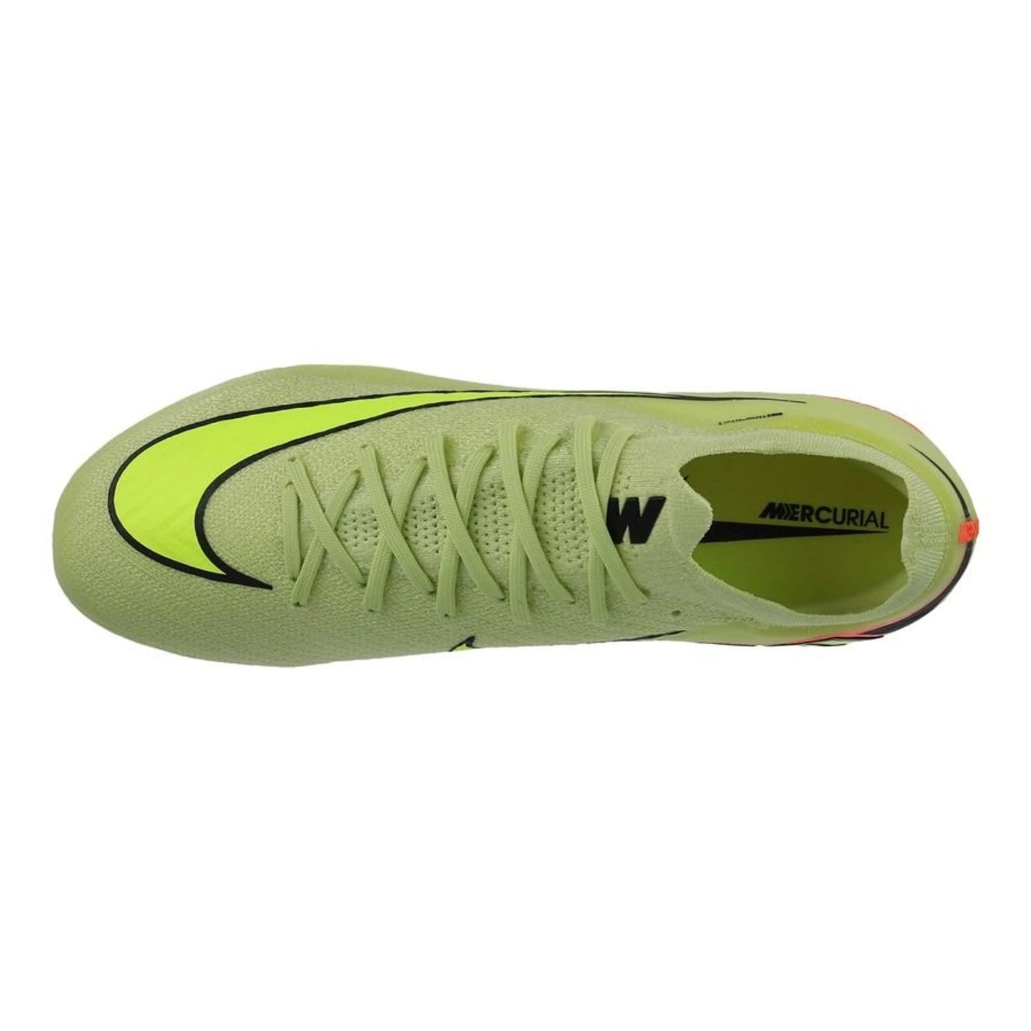 top view of the Nike Air Zoom Mercurial Vapor 16 Elite FG "Max Voltage" Pack in a Green/Yellow colorway