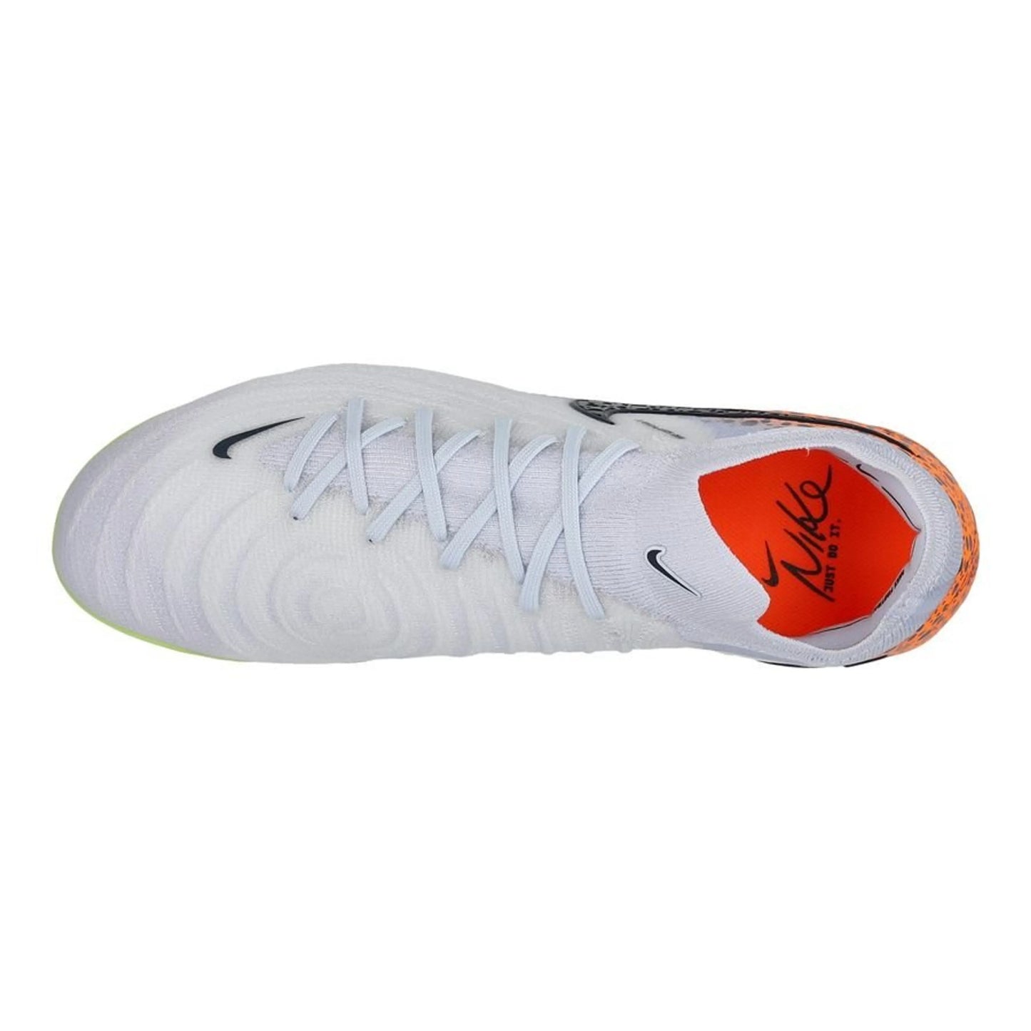 top view of the Nike Phantom gx 2 Elite FG "Electric" Pack in a Grey/Black/Orange colorway