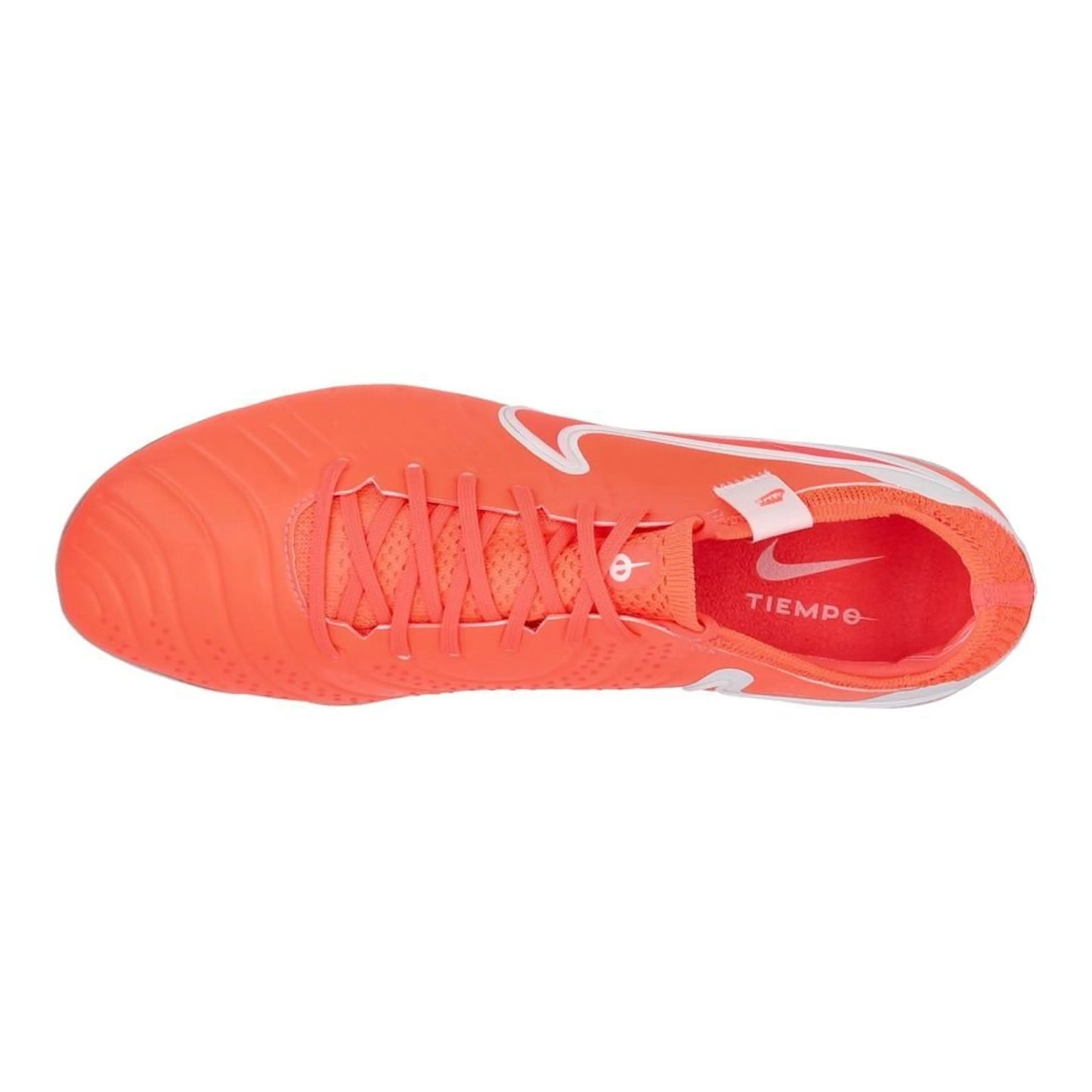 top view of the Nike Tiempo Legend 10 Elite FG "Mad Energy" Pack in a Red/White colorway