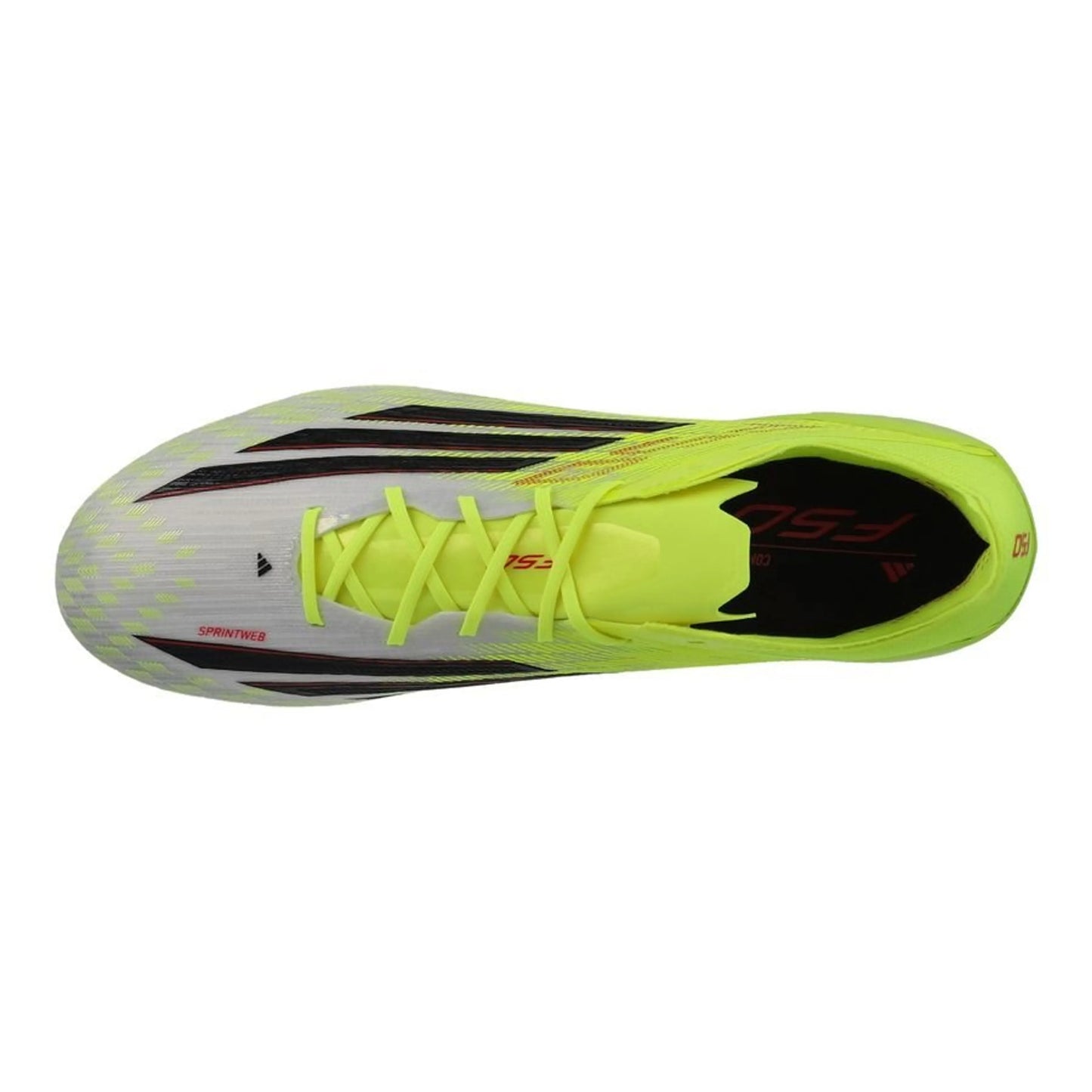 top view of the adidas F50 Elite AG in Yellow / Black / Red (Born For Goals Pack)