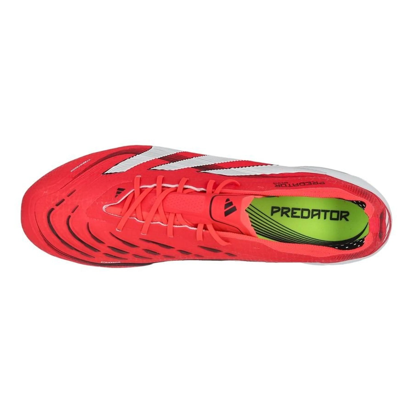 top view of the adidas Predator Elite FG "Pure Victory" pack in Red/White/Black colorway