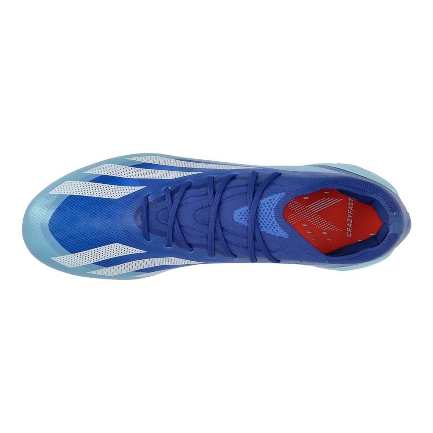top view of the adidas X Crazyfast .1 FG "Marinerush" pack in a Blue/White colorway