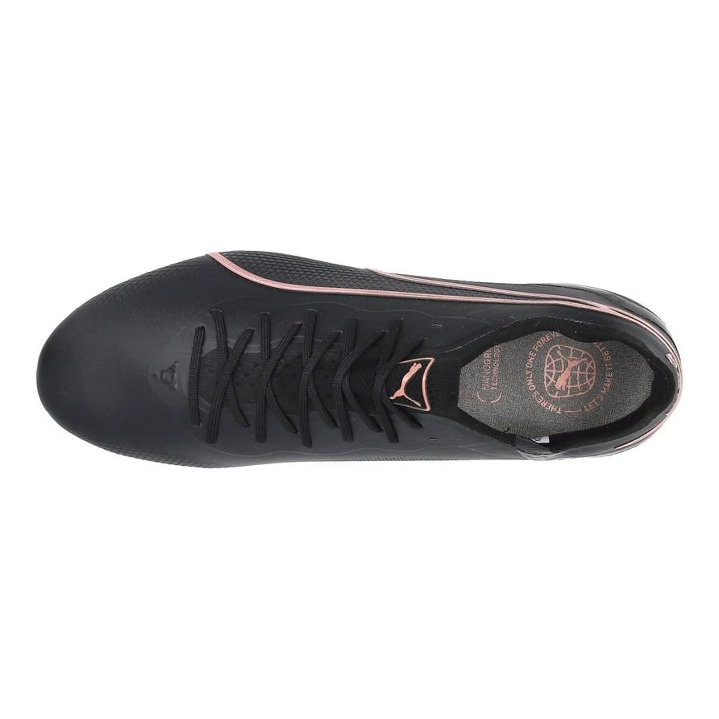top view of the PUMA King Ultimate FG/AG Eclipse Pack in Black/Rose colorway