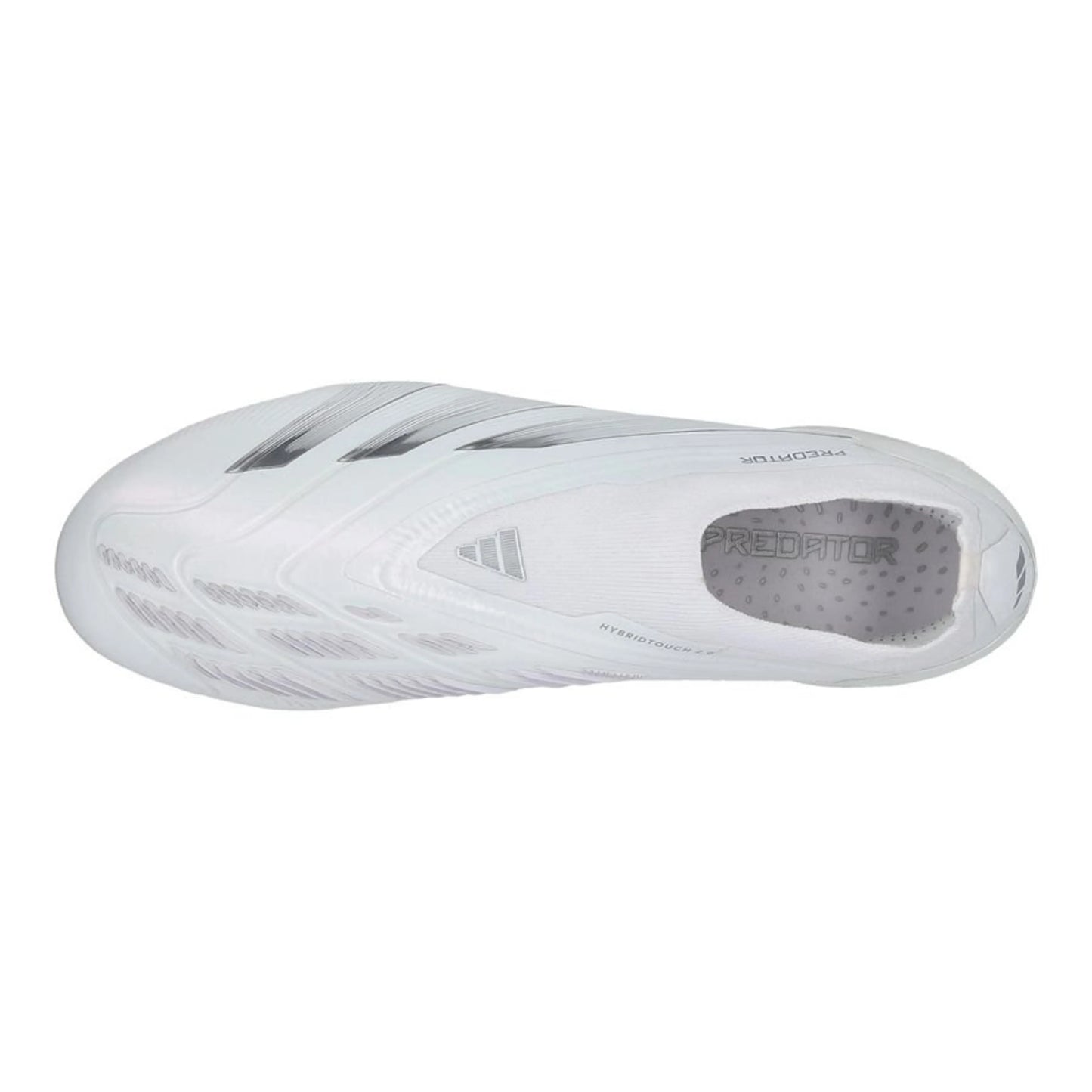 top view of the adidas Predator Elite Laceless FG Pearlized pack in a clean White finish.