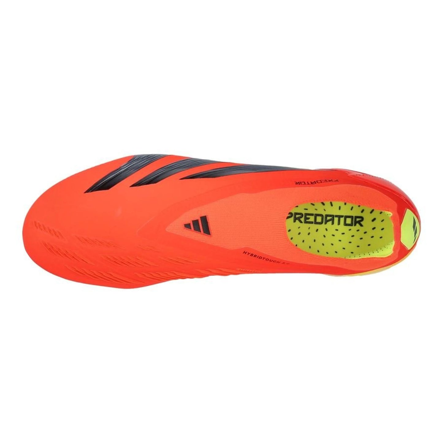 top view of the adidas Predator Elite Laceless FG "Predstrike" pack in Red/Black/Yellow colorway