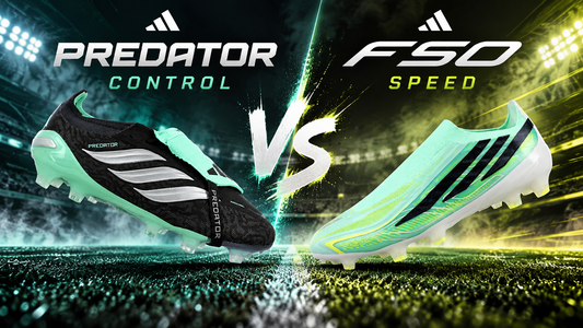 adidas Predator 26 and adidas F50 Elite football boots compared side by side
