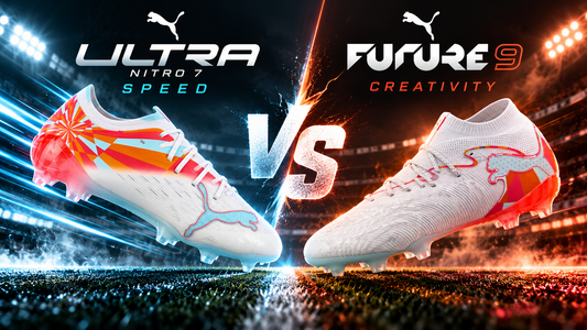 PUMA Ultra Nitro 7 and PUMA Future 9 football boots compared side by side