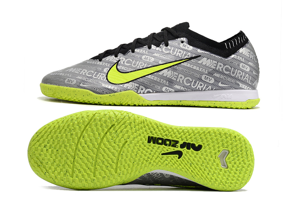 nike air zoom mercurial vapor 15 elite futsal silver/lime