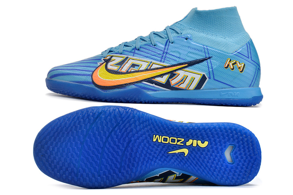 nike air zoom mercurial superfly 9 elite futsal blue/yellow