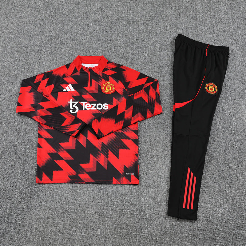 Manchester United 25/26 Tracksuit - Black & Red