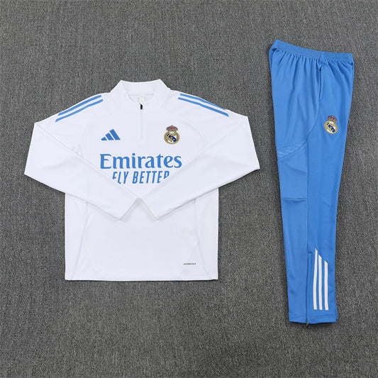 Real Madrid 25/26 Tracksuit - White & Blue