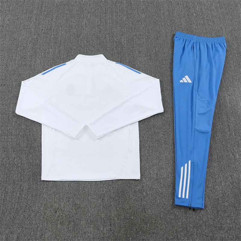 Real Madrid 25/26 Tracksuit - White & Blue