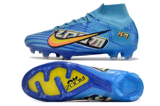 nike air zoom mercurial superfly 9 elite fg blue/yellow