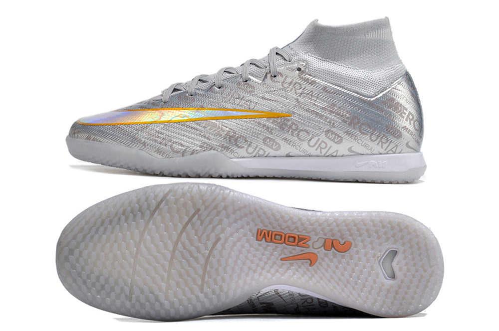 nike air zoom mercurial  superfly 9 elite futsal silver