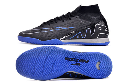 nike air zoom mercurial superfly 9 elite futsal in black/blue