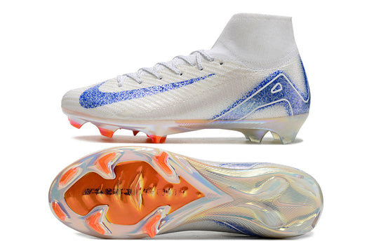 Nike air zoom mercurial superfly 10 elite, white/blue, available in FG, and turf.