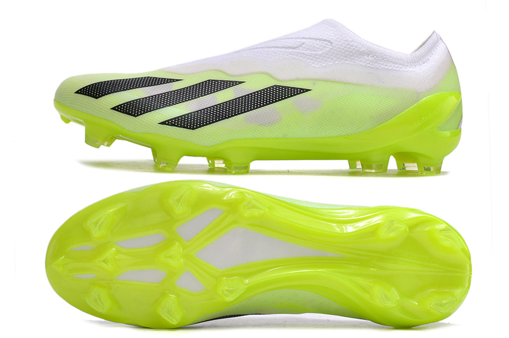 adidas x crazyfast elite fg laceless in light-green/white/black