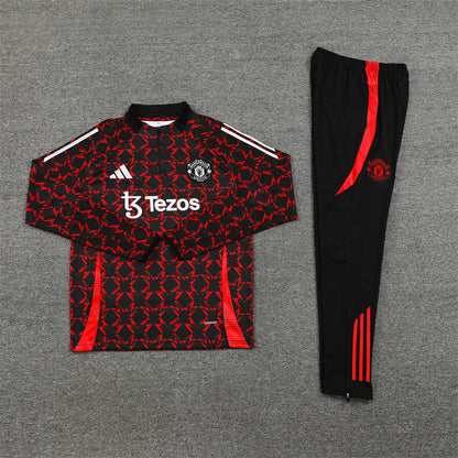 Manchester United 24/25 Tracksuit - Black & Red