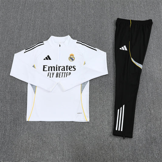 Real Madrid 25/26 Tracksuit - White & Black