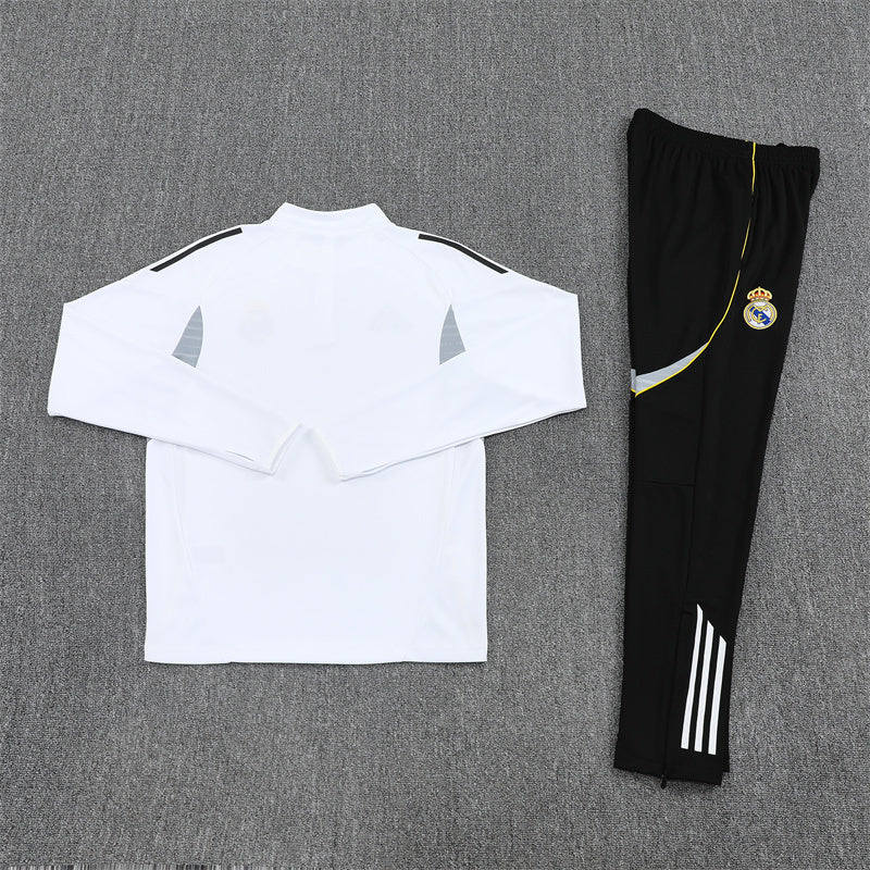 Real Madrid 25/26 Tracksuit - White & Black