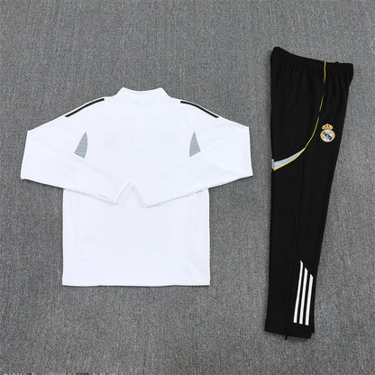 Real Madrid 25/26 Tracksuit - White & Black