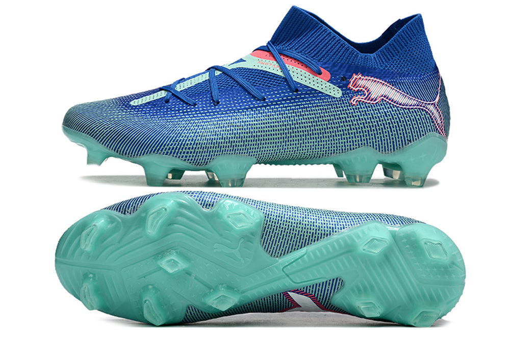 Puma future ultimate 7, blue/green, available in FG and turf.