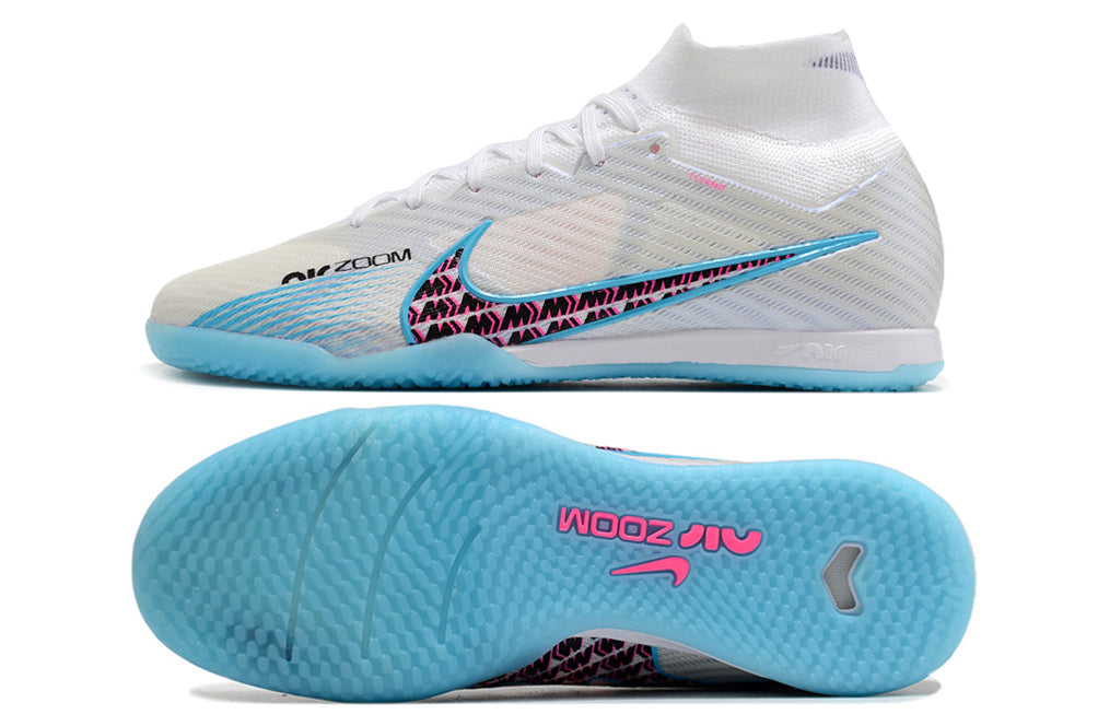 nike air zoom mercurial superfly 9 elite futsal blue/white