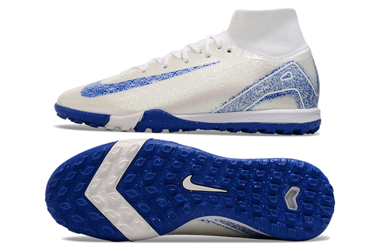 Nike air zoom mercurial superfly 10 elite, white/blue, available in FG, and turf.